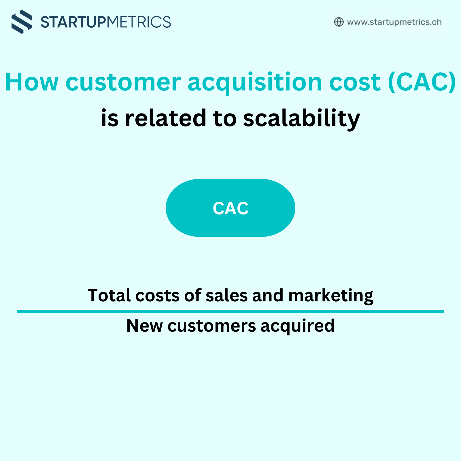 How customer acquisition cost (CAC) metric is related to scalability